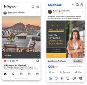 Real Geeks Listing Boost and Brand Boost Ad Mockups Real Geeks Listing Boost and Brand Boost Ad Mockups