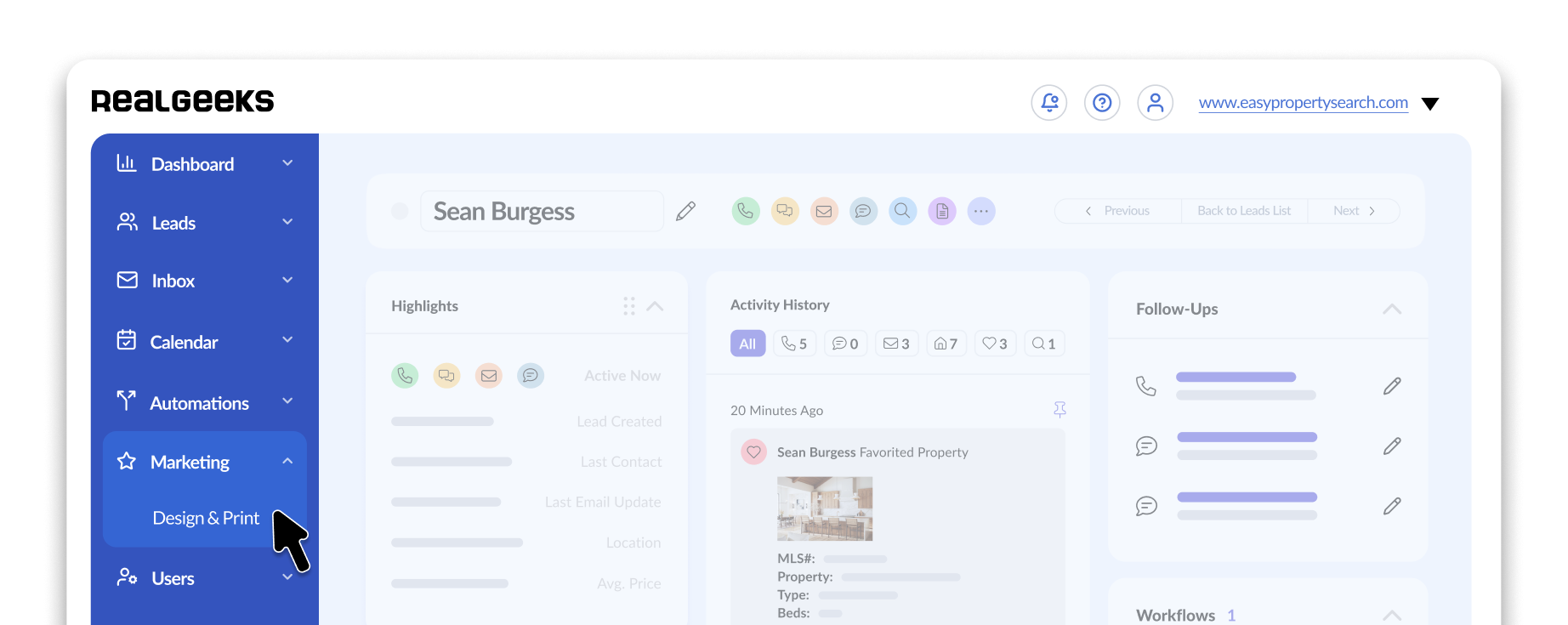 Real Geeks Marketing Studio CRM Graphic Full-Width