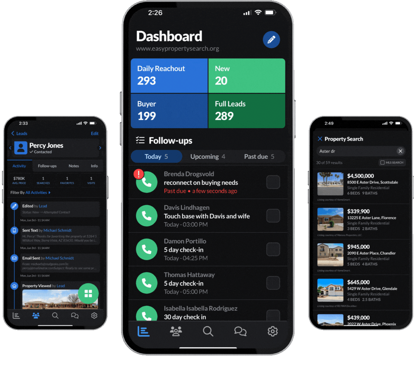 CRM Mobile App Mockup 3pk