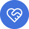 Handshake Heart Icon Round