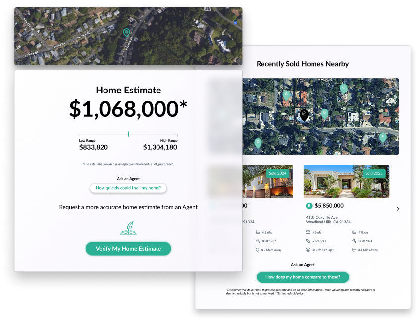 Real Geeks EstateIQ Home Value Tool Minimal Mockup
