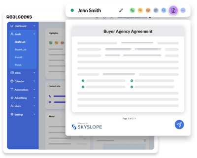Real Geeks Send Document Minimal Mockup