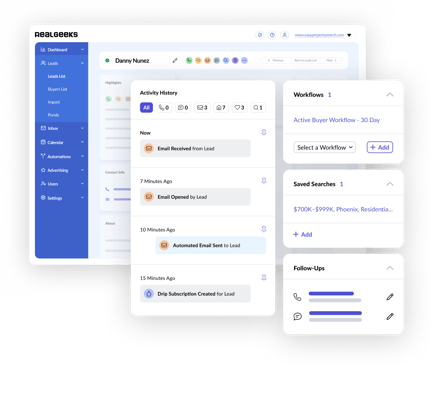 Real Geeks Workflow Drip Activity Minimal Mockup V2