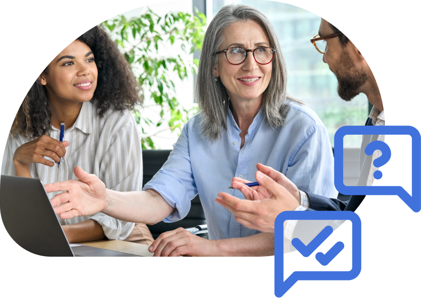 Busy Agents Working on Computer with Support Graphic (5)