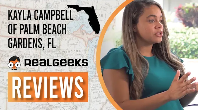 Real Geeks Reviews Kayla Campbell of Illustrated Properties Palm Beach Gardens, Florida.